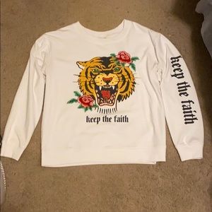 Keep The Faith Embroidery Sweatshirt